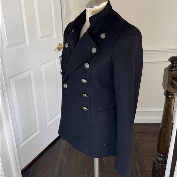 Theory Black Double-Breasted Blazer with Silver Buttons 95% wool - Picture 3 of 6